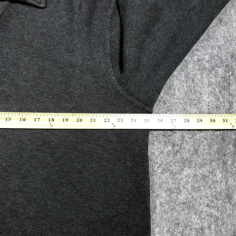Banana‎ Republic Sweater Mens XL Gray Collared Cotton Knit Pullover Long Sleeve